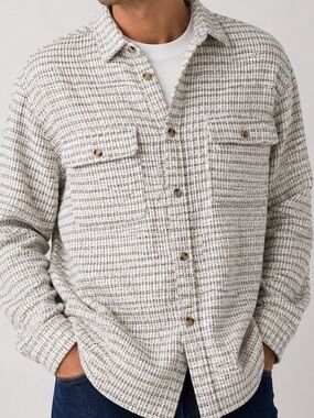 Textured Waffle Knit Overshirt from the brand Amongst Others xl shacket